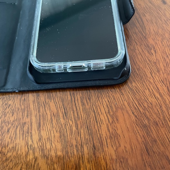 Kate Spade sparkly black phone and card holder. Two card holders, magnetic flap. - Picture 10 of 15